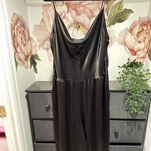 Eloquii Black Satin Jumpsuit - Size 22